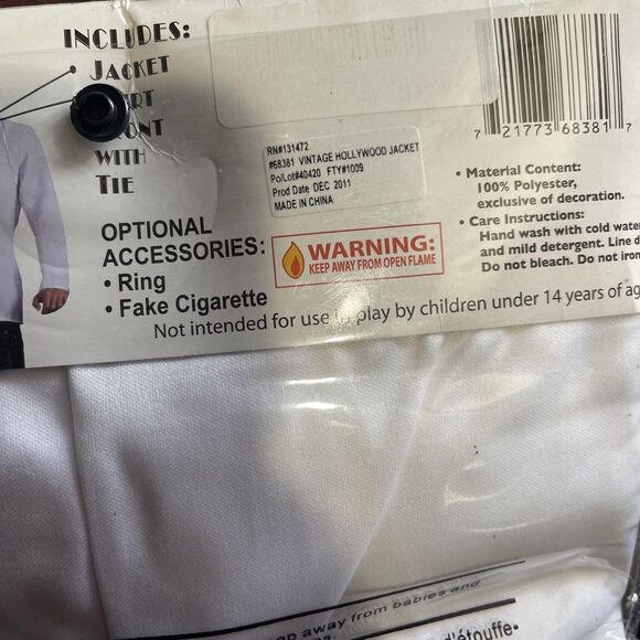 Vintage Hollywood Jacket w/ Shirt & Tie Retro Costume Adult Up 42" Chest - Picture 6 of 6